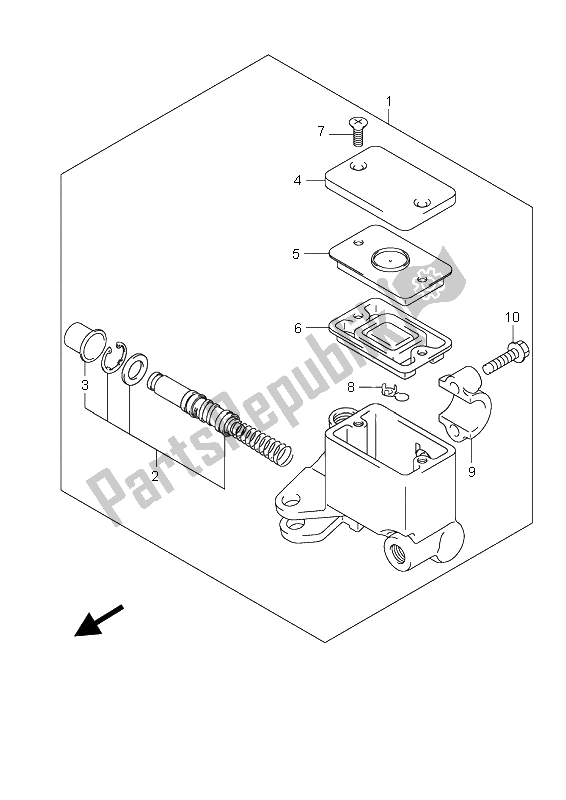 All parts for the Front Master Cylinder of the Suzuki UX 125 Sixteen 2008