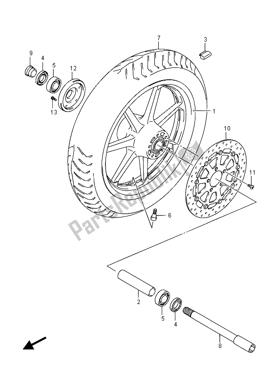 Tutte le parti per il Ruota Anteriore del Suzuki VL 1500T Intruder 2015