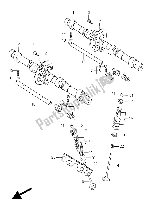 All parts for the Camshaft & Valve of the Suzuki GSF 1200 Nssa Bandit 1998