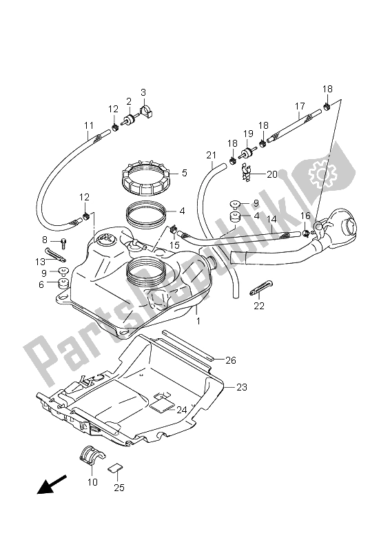 Tutte le parti per il Serbatoio Di Carburante del Suzuki AN 650A Burgman Executive 2006