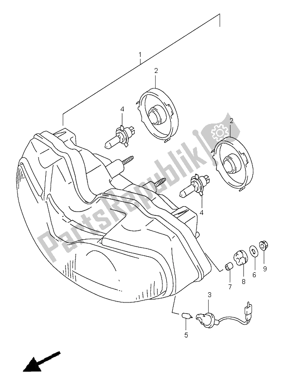 Tutte le parti per il Proiettore (e2-e24) del Suzuki TL 1000S 2000