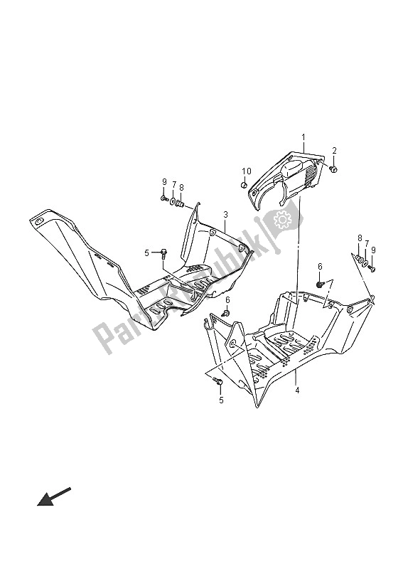 All parts for the Mudguard of the Suzuki LT A 750 XZ Kingquad AXI 4X4 2016