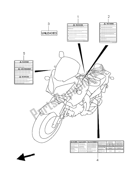 All parts for the Label of the Suzuki DL 650A V Strom 2009