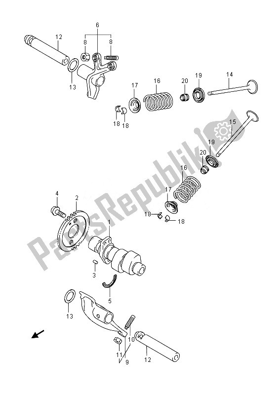 Tutte le parti per il Albero A Camme E Valvola del Suzuki UH 200A Burgman 2014