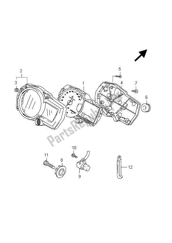 Tutte le parti per il Tachimetro (gsx650f E24) del Suzuki GSX 650 FA 2012