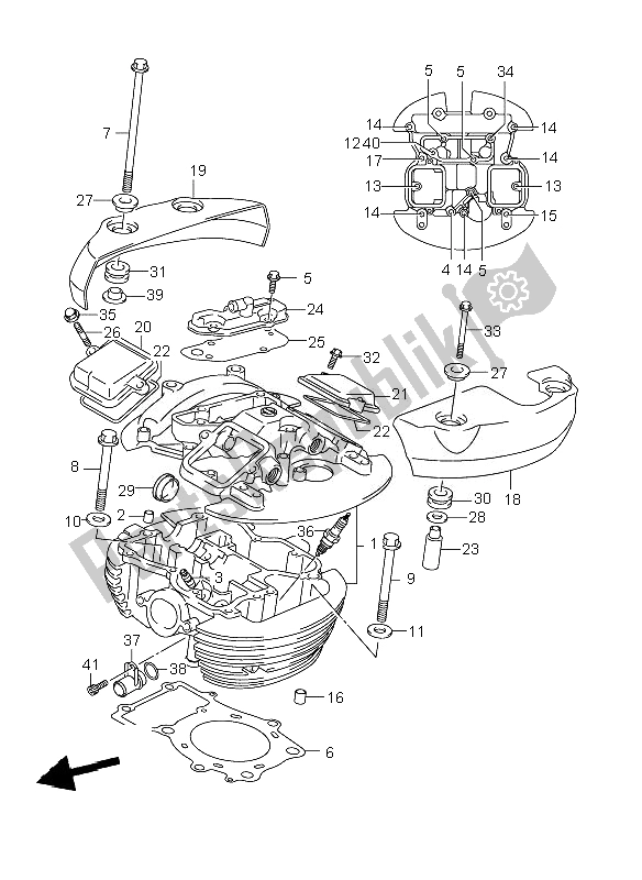 Todas las partes para Culata (trasera) de Suzuki C 800 VL Intruder 2010