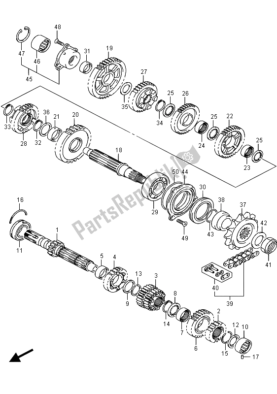 Todas as partes de Transmissão do Suzuki GSX R 750 2015