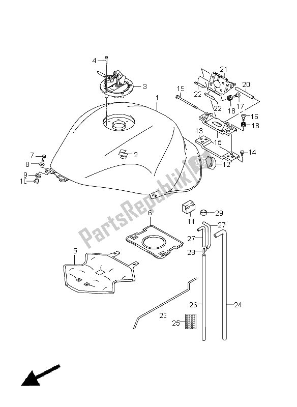 Todas las partes para Tanque De Combustible (gsx1300r E24) de Suzuki GSX 1300R Hayabusa 2011