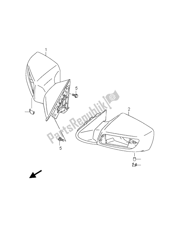 All parts for the Mirror (an650) of the Suzuki AN 650 AAZ Burgman Executive 2008