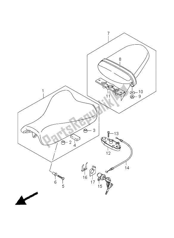 Todas las partes para Asiento de Suzuki GSX R 600 2008