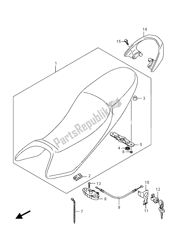 All parts for the Seat (gw250z) of the Suzuki GW 250 Inazuma 2015