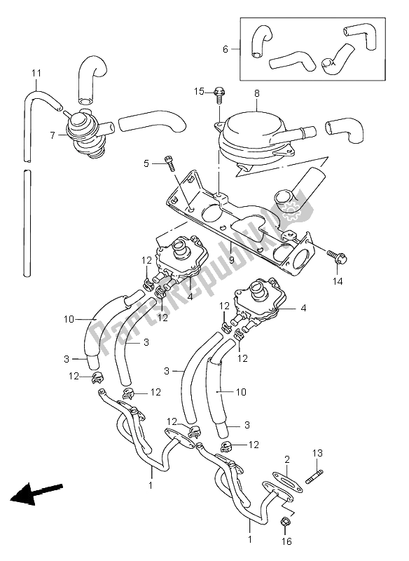 All parts for the Second Air (e18) of the Suzuki GSF 600S Bandit 1996