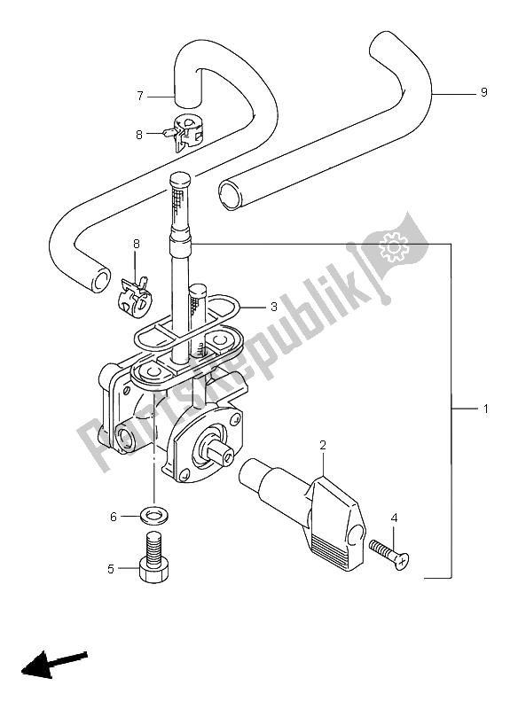 All parts for the Fuel Cock of the Suzuki GSF 600S Bandit 1996