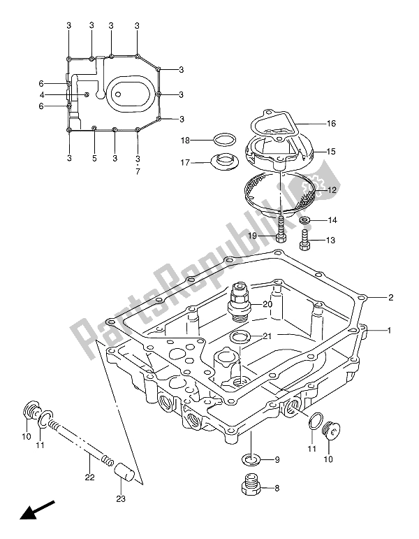 Tutte le parti per il Coppa Dell'olio del Suzuki GSX 600 FUU2 1992