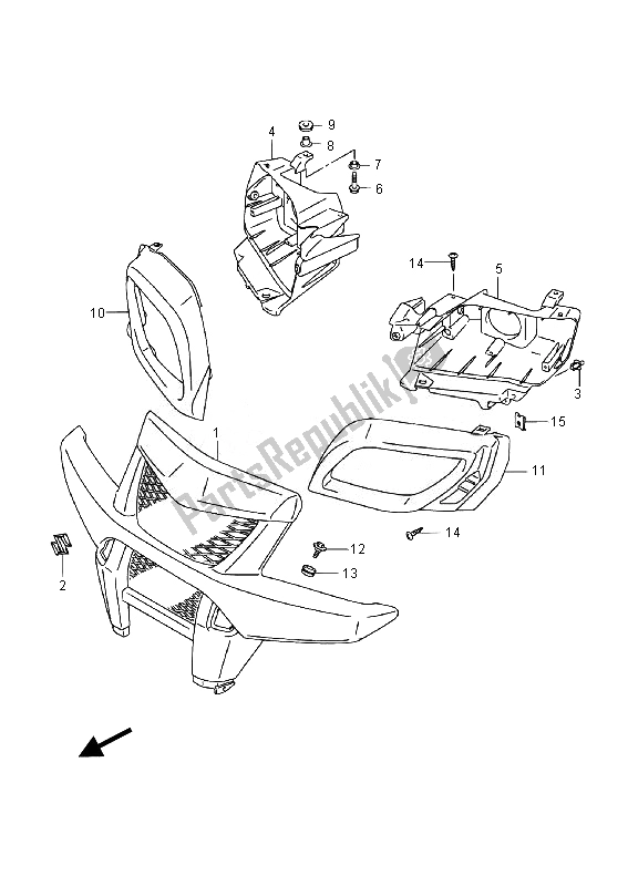 Wszystkie części do Przednia Kratka Suzuki LT A 500 XZ Kingquad AXI 4X4 2014