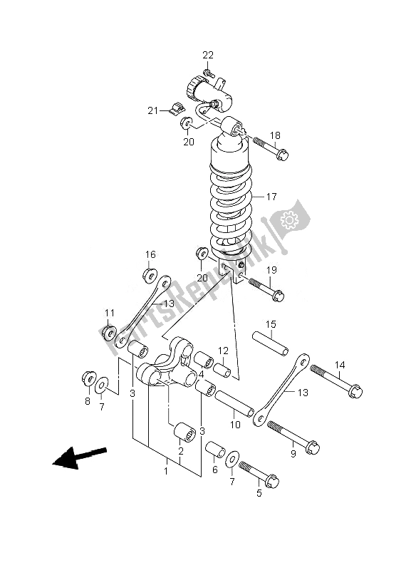 Tutte le parti per il Leva Del Cuscino Posteriore del Suzuki DL 650A V Strom 2010