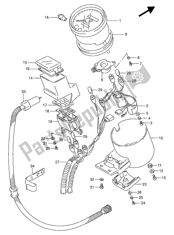 Toutes les pièces pour le Compteur De Vitesse du Suzuki VS 800 GL Intruder 1994