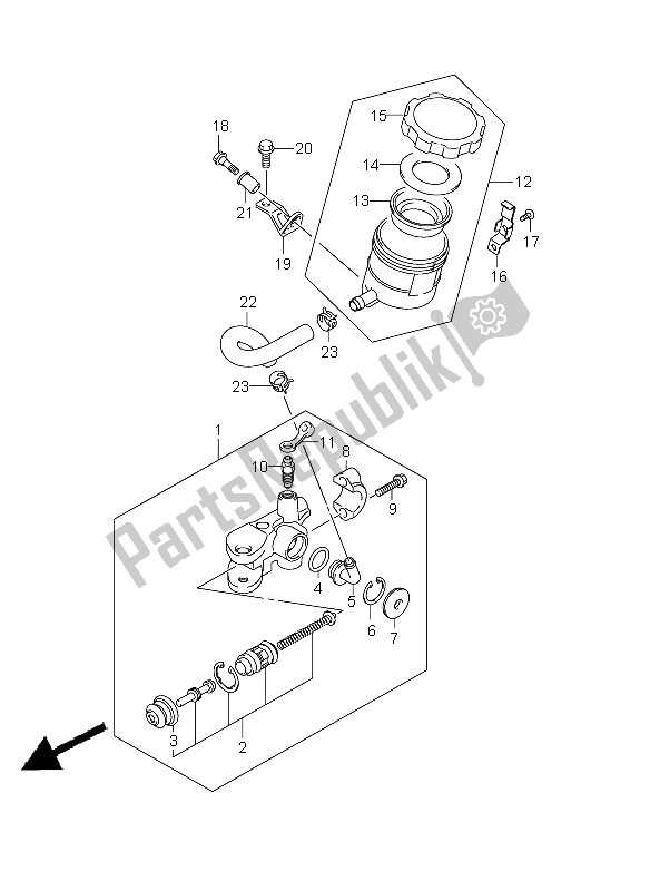 All parts for the Front Master Cylinder of the Suzuki GSX R 750 2011