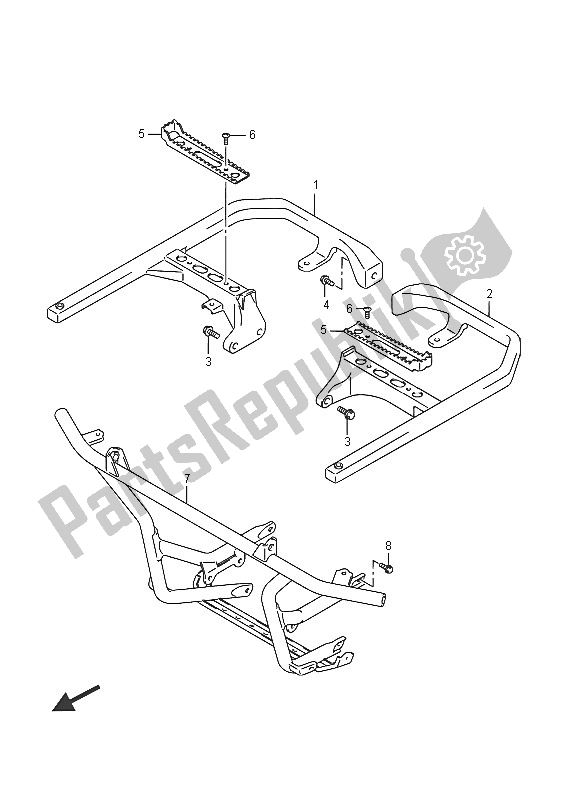 All parts for the Footrest of the Suzuki LT A 750 XZ Kingquad AXI 4X4 2016