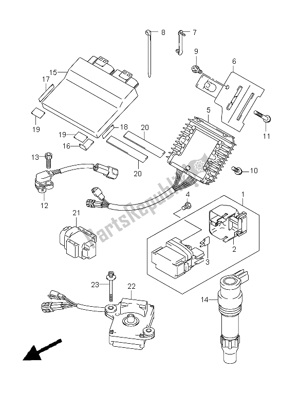 All parts for the Electrical (e2-e19-e24) of the Suzuki GSX 1300 BKA B King 2009