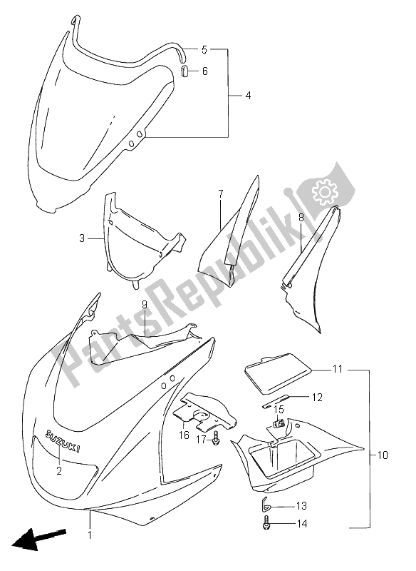 Toutes les pièces pour le Corps De Capotage du Suzuki RF 600R 1997