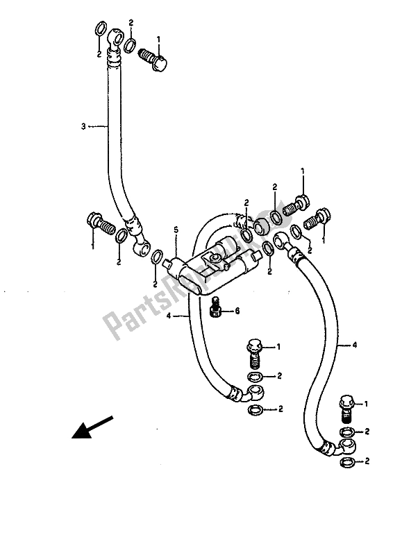 All parts for the Front Brake Hose (e24) of the Suzuki GSX R 1100 1990