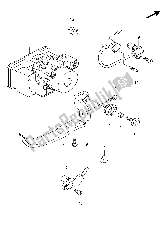 Alle onderdelen voor de Hydraulische Eenheid van de Suzuki GSX 1300 RA Hayabusa 2015
