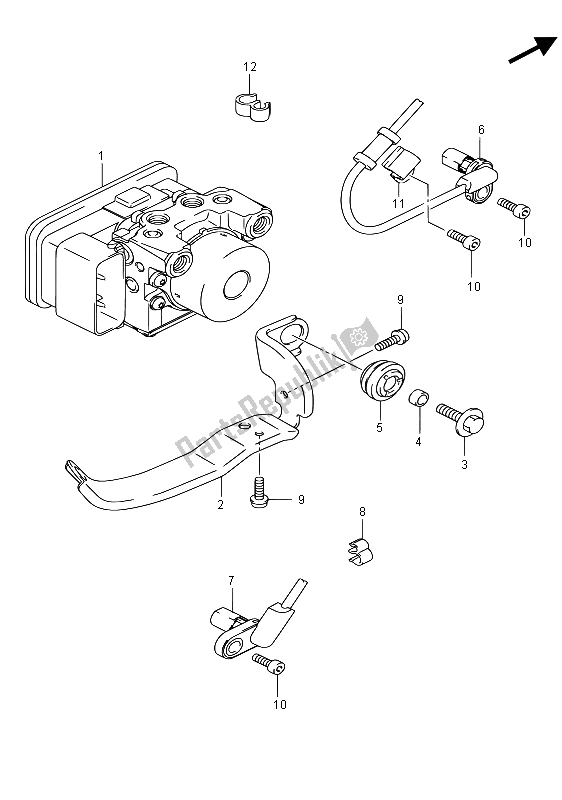 Alle onderdelen voor de Hydraulische Eenheid van de Suzuki GSX 1300 RA Hayabusa 2015