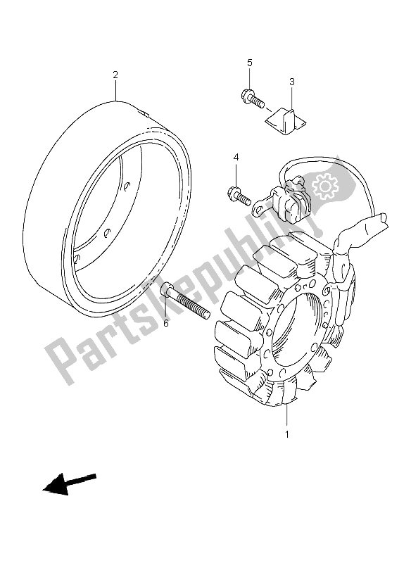 All parts for the Magneto of the Suzuki TL 1000R 2001