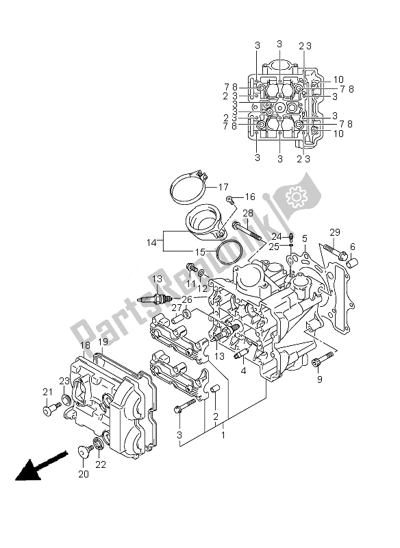 Tutte le parti per il Testata Anteriore del Suzuki SV 650 SA 2010