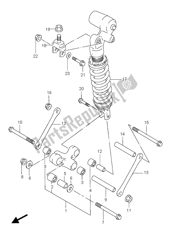 All parts for the Rear Cushion Lever of the Suzuki GSX R 750 1997