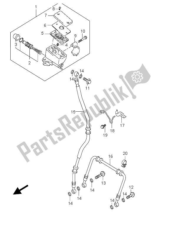 Wszystkie części do Przewód Przedniego Hamulca Suzuki GSX 1300R Hayabusa 2006