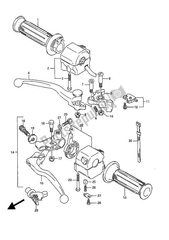 All parts for the Handle Switch of the Suzuki GSF 400 Bandit 1991