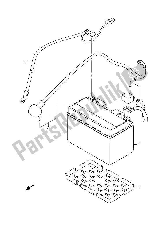 All parts for the Battery (gsr750) of the Suzuki GSR 750A 2014