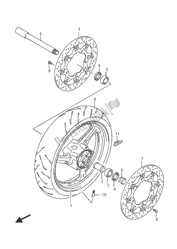 Toutes les pièces pour le Roue Avant (gsr750) du Suzuki GSR 750A 2016