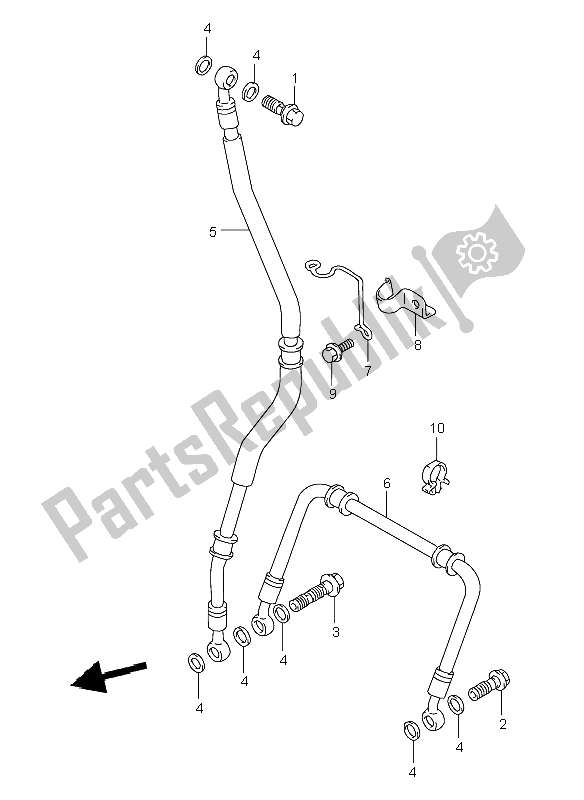 Wszystkie części do Przewód Przedniego Hamulca Suzuki TL 1000R 2002