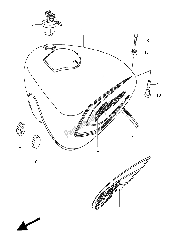 Todas las partes para Depósito De Combustible de Suzuki LS 650 Savage 2000