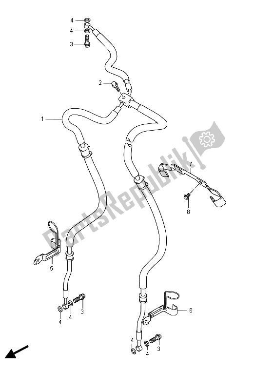 Todas las partes para Manguera Del Freno Delantero (vzr1800 E02) de Suzuki VZR 1800 BZ M Intruder 2015