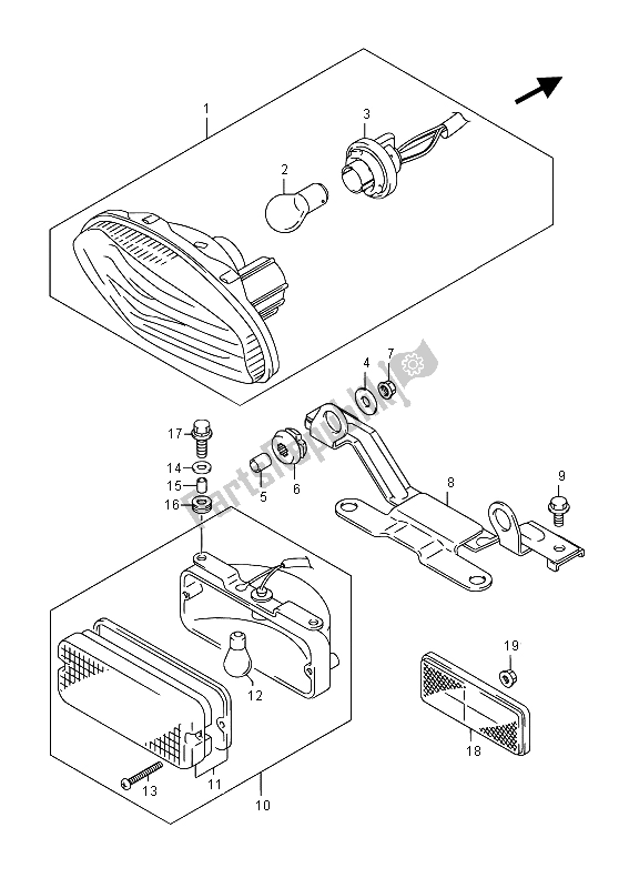 Todas las partes para Luz De Combinación Trasera de Suzuki LT A 500 XPZ Kingquad AXI 4X4 2015