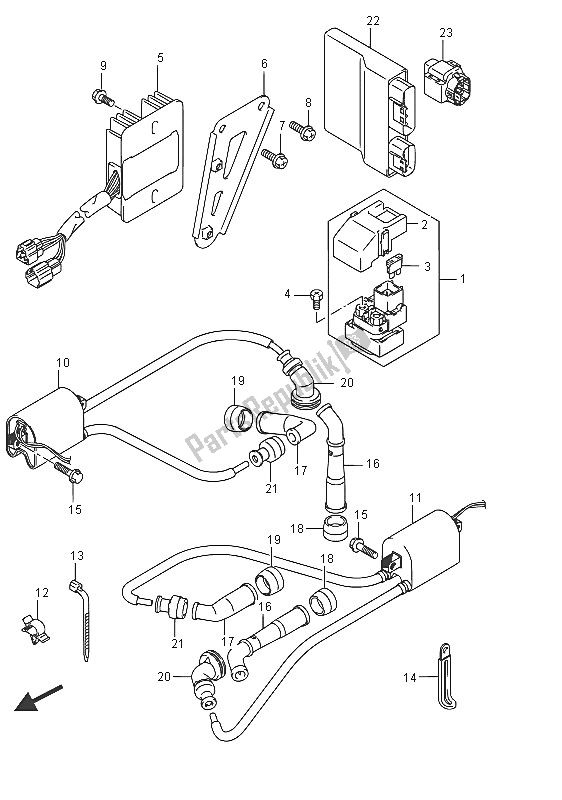 All parts for the Electrical (dl650xa) of the Suzuki DL 650 AXT V Strom 2016