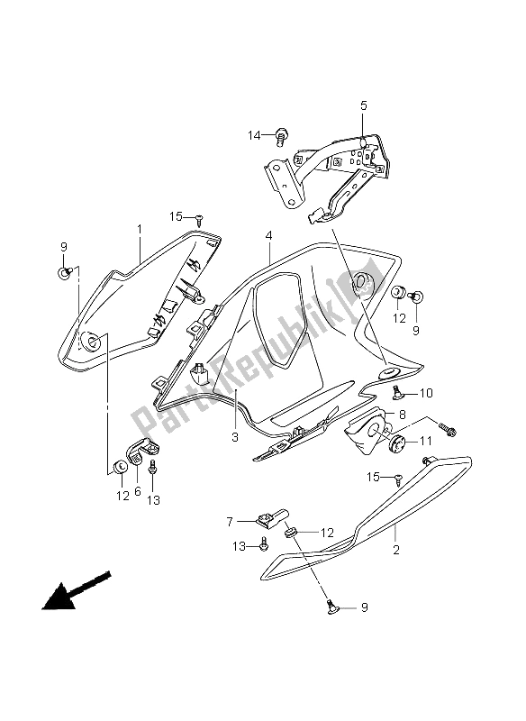 All parts for the Under Cowling of the Suzuki GSX 1300 BKA B King 2008