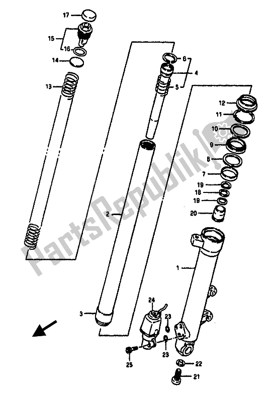 Toutes les pièces pour le Amortisseur Avant Gauche du Suzuki GSX R 1100 1988