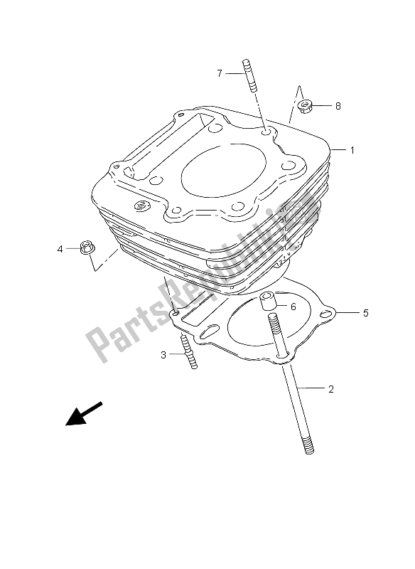 All parts for the Cylinder of the Suzuki GZ 250 Marauder 2006