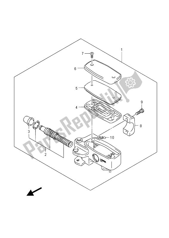 All parts for the Front Master Cylinder (vzr1800z E02) of the Suzuki VZR 1800 NZR M Intruder 2012