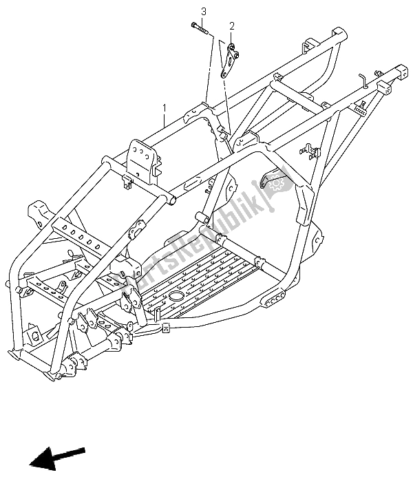 Alle onderdelen voor de Kader van de Suzuki LT F 250 Ozark 2002