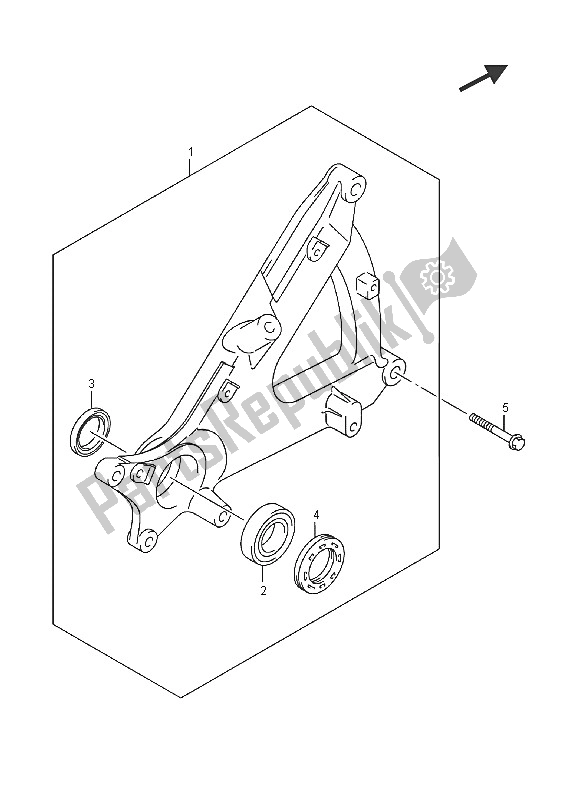 All parts for the Rear Swingingarm of the Suzuki Burgman AN 400 ZZA 2016