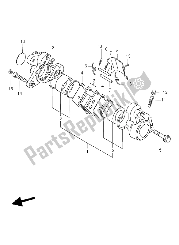 Todas as partes de Compasso De Calibre Frontal do Suzuki VS 800 Intruder 1999