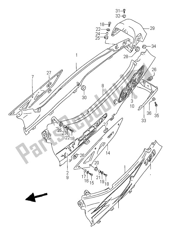 Todas las partes para Cubierta De Marco de Suzuki GSX 750F 1995