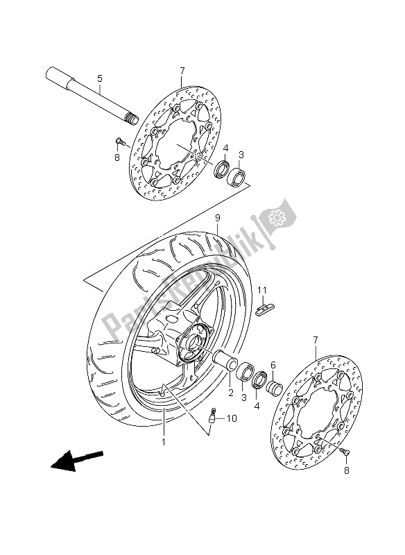 Todas las partes para Rueda Delantera (gsr600-u) de Suzuki GSR 600A 2007