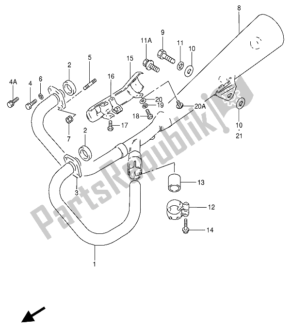 Todas as partes de Silencioso do Suzuki GN 250 1985